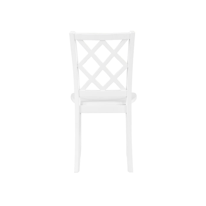 TRELLIS 5 PC ROUND DINING SET, TABLE & 4 CHAIRS -  WHITE