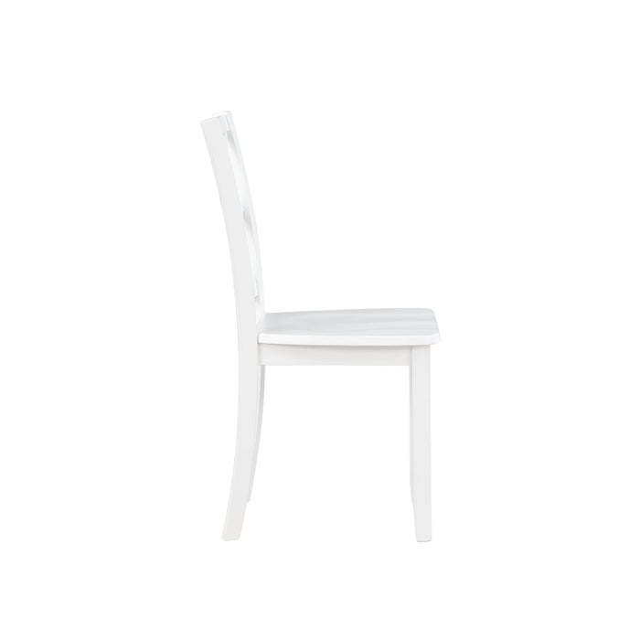 TRELLIS 5 PC ROUND DINING SET, TABLE & 4 CHAIRS -  WHITE