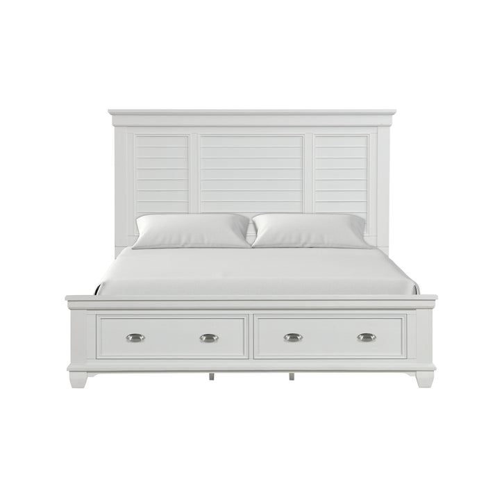 JAMESTOWN  - 6/0 WK BED W /STORAGE - WHT