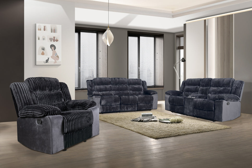 WILLOW SOFA W/DUAL RECLINER-BLACK