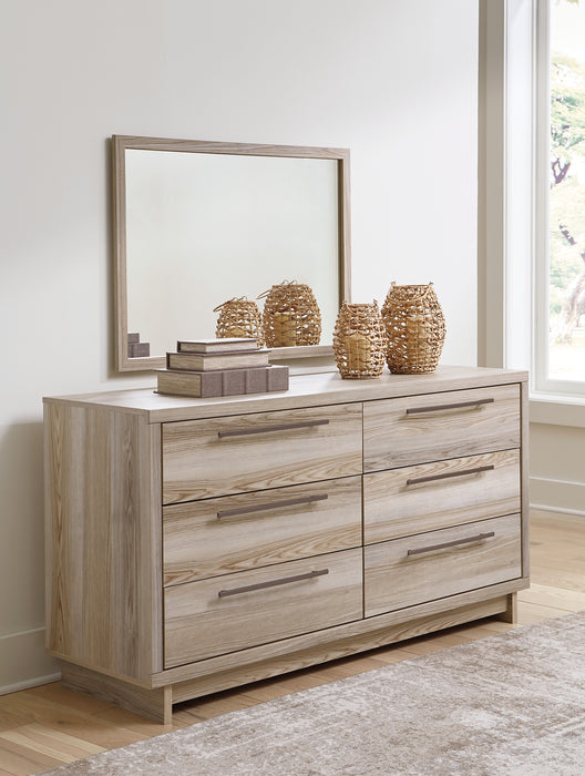 Hasbrick King Panel Headboard with Mirrored Dresser