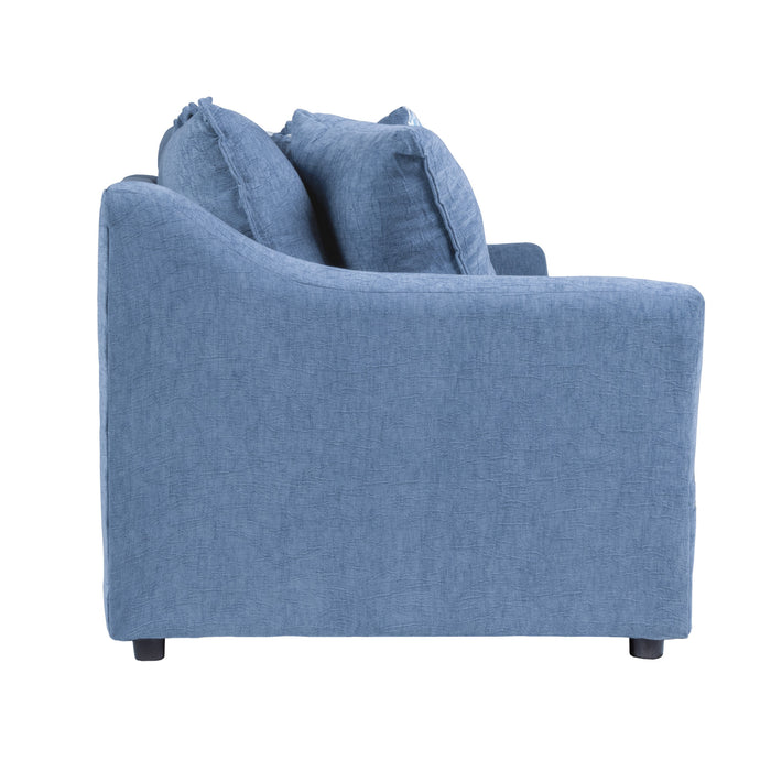 SYLVIE SOFA W/4 ACCENT PILLOWS-SLATE BLUE