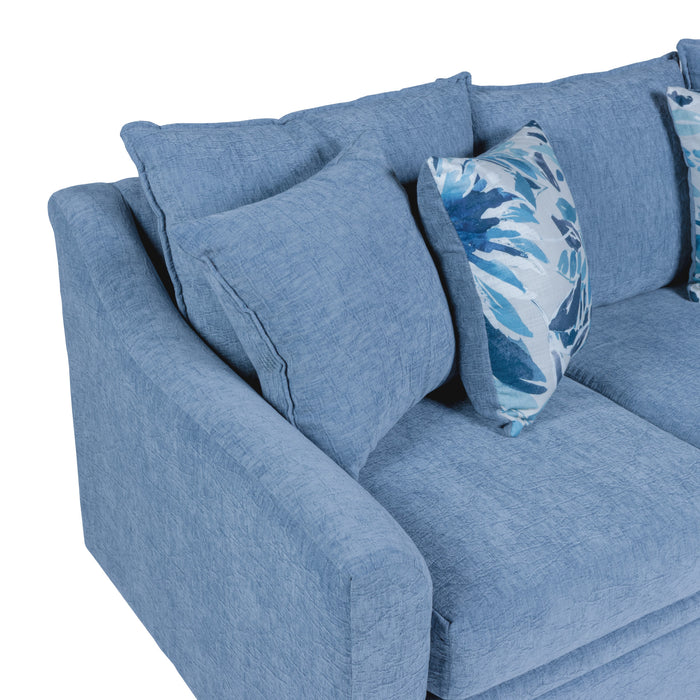 SYLVIE SOFA W/4 ACCENT PILLOWS-SLATE BLUE