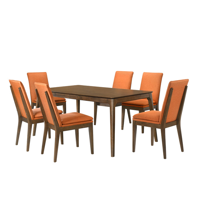 MAGGIE DINING TABLE W / 6 TERRACOTTA CHAIRS