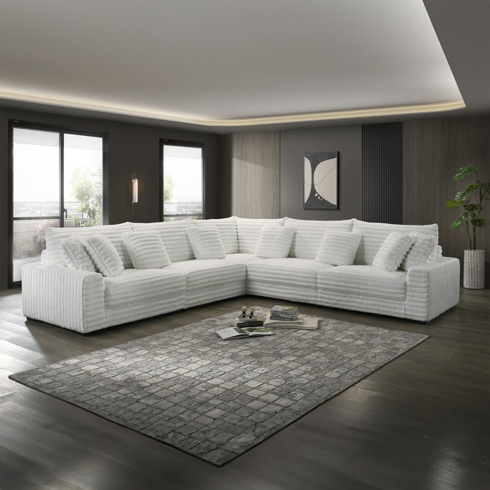 EMBRACE - 5 PC SECTIONAL (10R+10L+10A+10A+16W)) WHITE