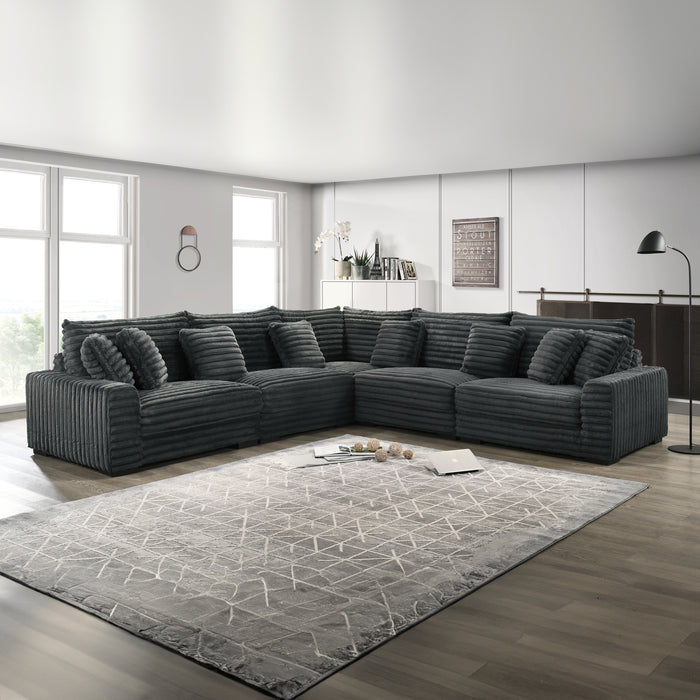 EMBRACE - 5 PC SECTIONAL (10R+10L+10A+10A+16W)) CHARCOAL