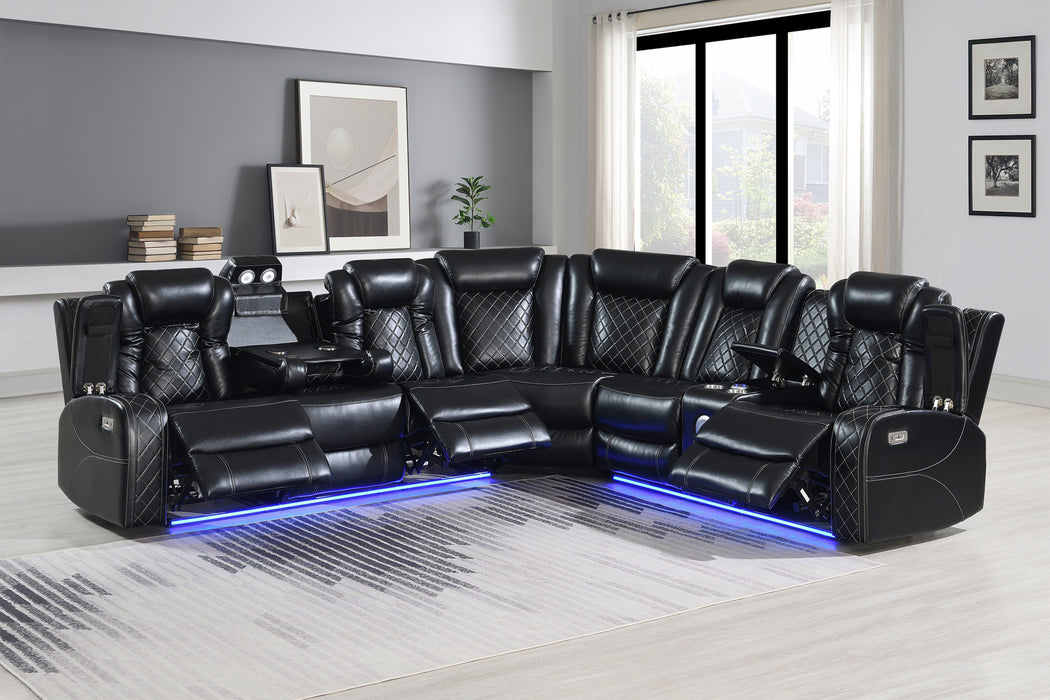 ORION II  LAF SOFA W/DUAL RECLINER-BLACK