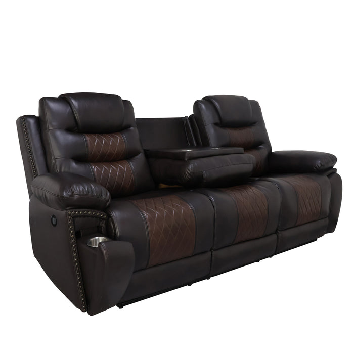 NIKKO  SOFA W/PWR FR-BROWN