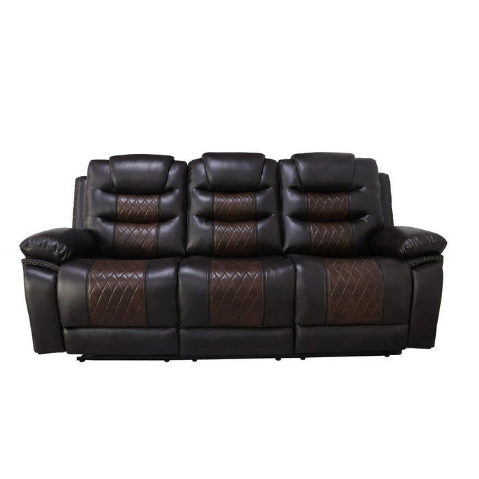 NIKKO  SOFA W/PWR FR-BROWN