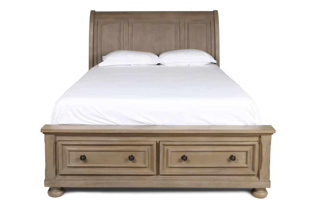 ALLEGRA Q BED-PEWTER