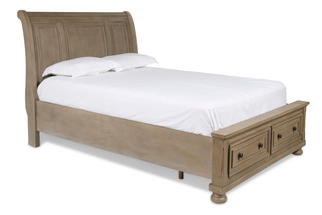 ALLEGRA Q BED-PEWTER