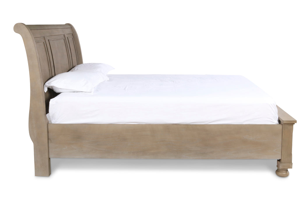 ALLEGRA Q BED-PEWTER