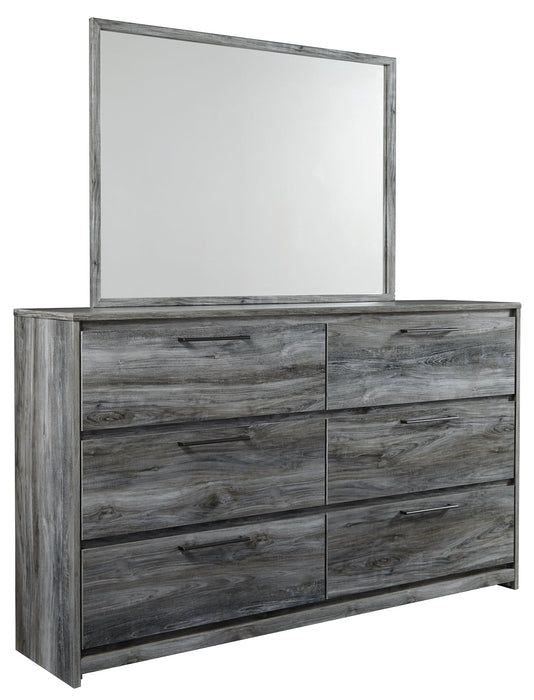 Baystorm Full Panel Bed with Mirrored Dresser and Nightstand JR Furniture Store