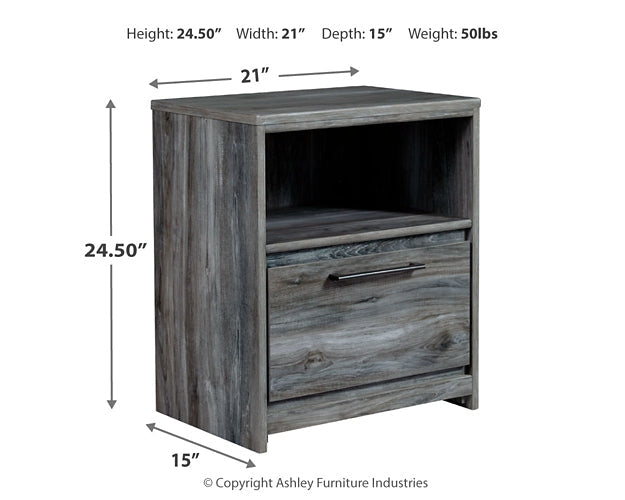 Baystorm King Panel Bed with Mirrored Dresser, Chest and 2 Nightstands JR Furniture Store