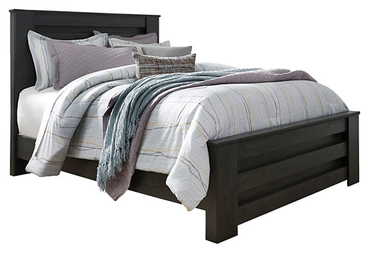 Brinxton Queen Panel Bed with Mirrored Dresser, Chest and 2 Nightstands JR Furniture Store