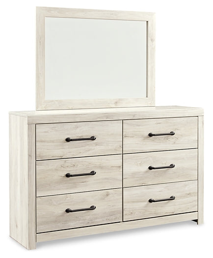 Cambeck Queen Panel Bed with 4 Storage Drawers with Mirrored Dresser, Chest and 2 Nightstands JR Furniture Store