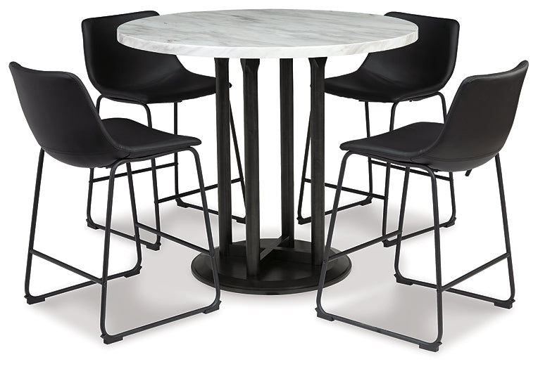 Centiar Counter Height Dining Table and 4 Barstools JR Furniture Store