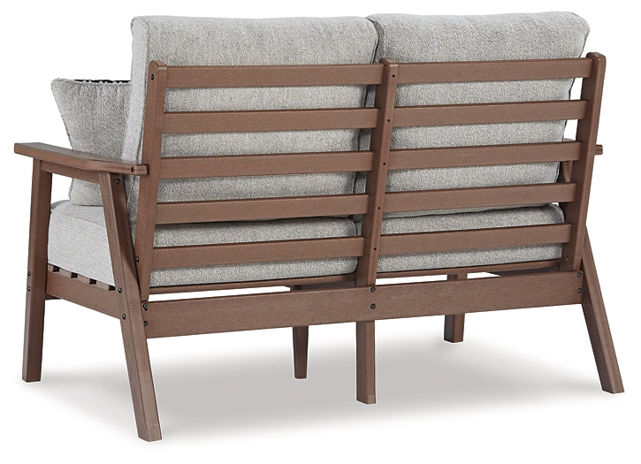 Emmeline Outdoor Loveseat with Coffee Table JR Furniture Store