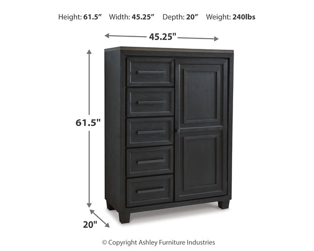 Foyland King Panel Storage Bed with Mirrored Dresser and Chest JR Furniture Store