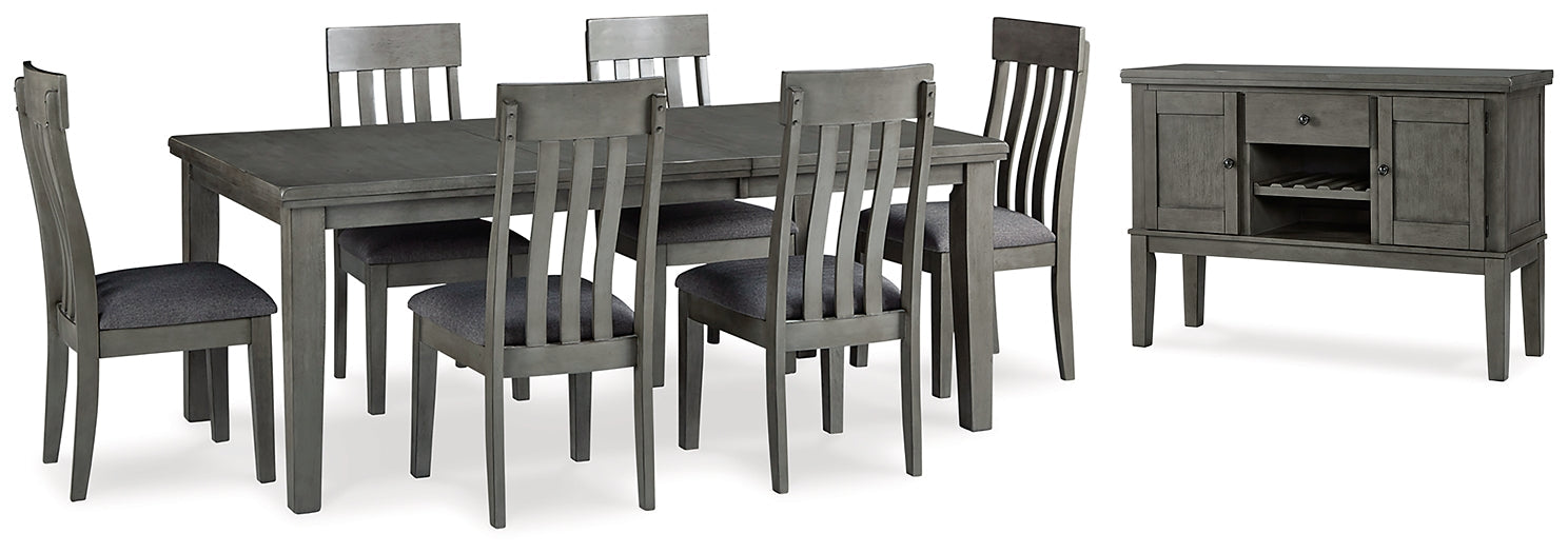 Hallanden Dining Table and 6 Chairs with Storage JR Furniture Store