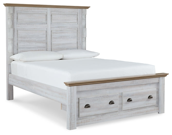 Haven Bay Queen Panel Storage Bed with Mirrored Dresser, Chest and Nightstand JR Furniture Store