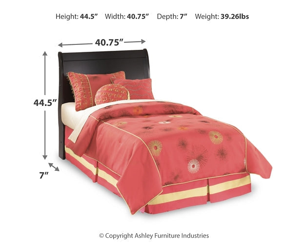 Huey Vineyard Twin Sleigh Headboard with Mirrored Dresser, Chest and Nightstand JR Furniture Storefurniture, home furniture, home decor