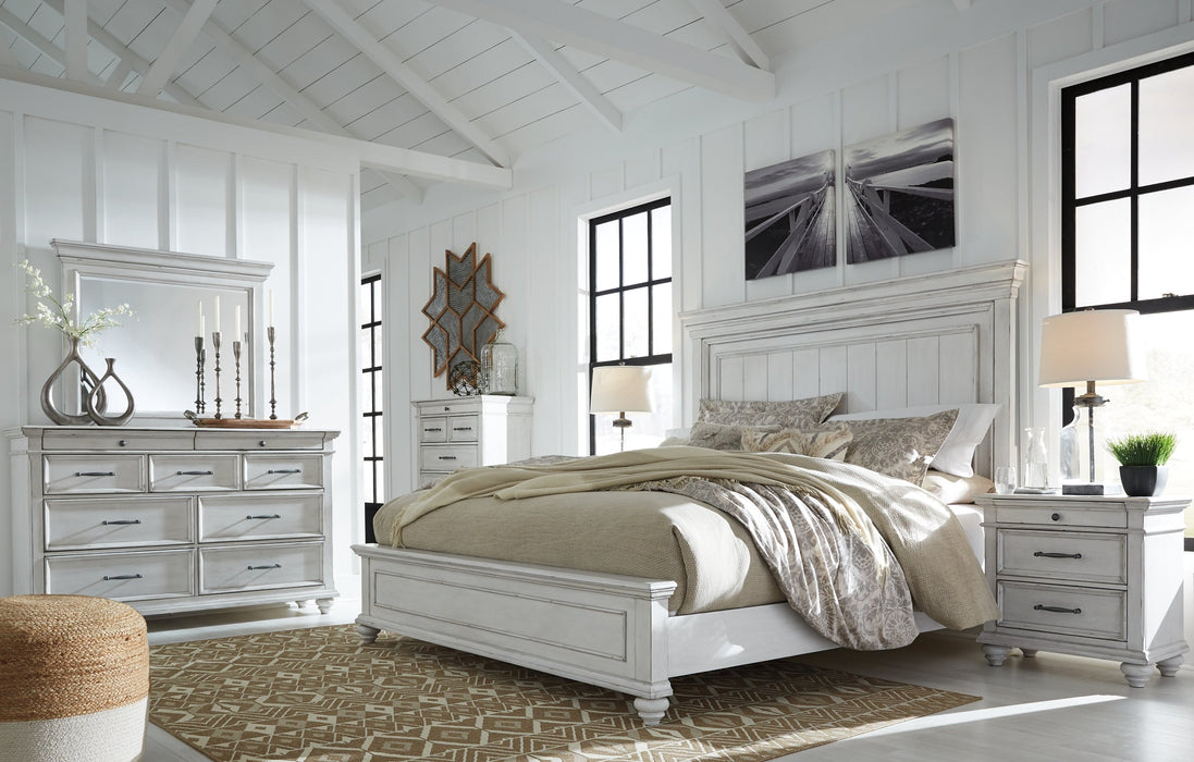 Kanwyn King Panel Bed with Mirrored Dresser, Chest and 2 Nightstands JR Furniture Storefurniture, home furniture, home decor