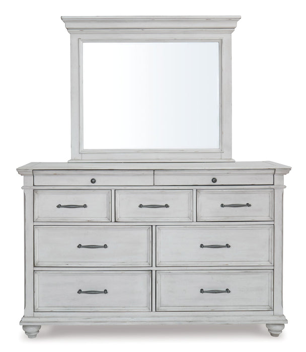 Kanwyn Queen Panel Bed with Mirrored Dresser, Chest and 2 Nightstands JR Furniture Storefurniture, home furniture, home decor