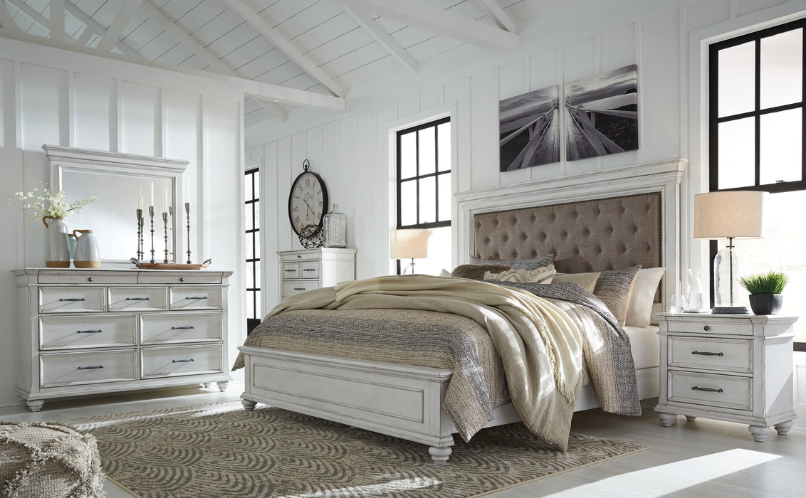 Kanwyn Queen Panel Bed with Mirrored Dresser and Chest JR Furniture Storefurniture, home furniture, home decor