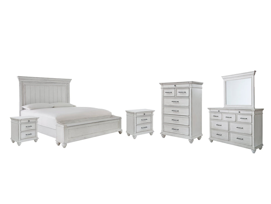 Kanwyn Queen Panel Bed with Storage with Mirrored Dresser, Chest and 2 Nightstands JR Furniture Storefurniture, home furniture, home decor