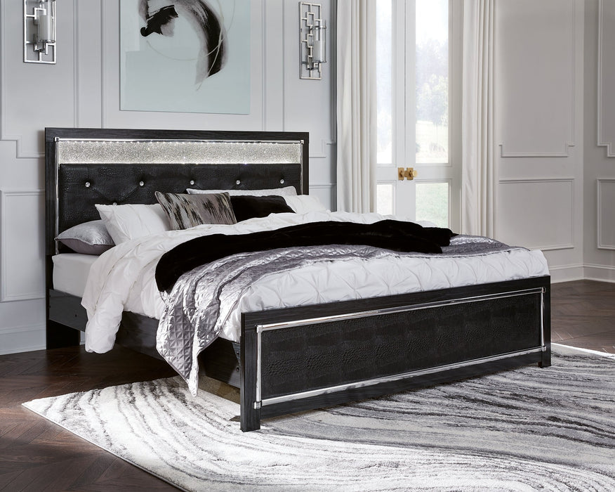 Kaydell King Upholstered Panel Bed with Mirrored Dresser, Chest and Nightstand JR Furniture Storefurniture, home furniture, home decor