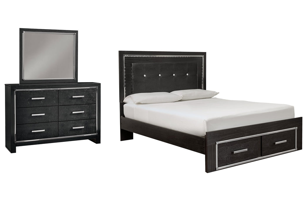 Kaydell Queen Panel Bed with Storage with Mirrored Dresser JR Furniture Storefurniture, home furniture, home decor