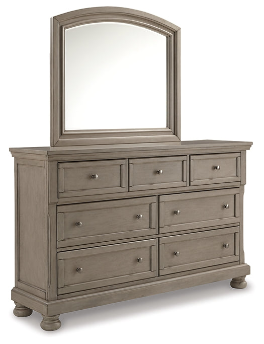 Lettner Queen Panel Bed with Mirrored Dresser, Chest and 2 Nightstands JR Furniture Storefurniture, home furniture, home decor