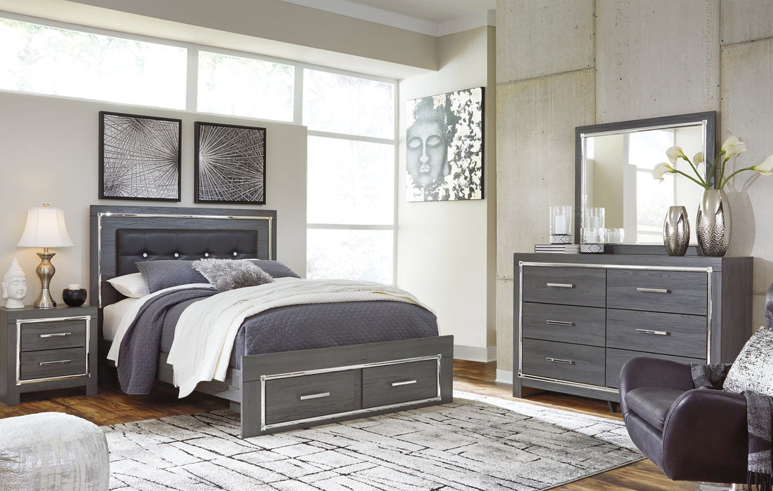 Lodanna Queen Panel Bed with 2 Storage Drawers with Mirrored Dresser JR Furniture Storefurniture, home furniture, home decor